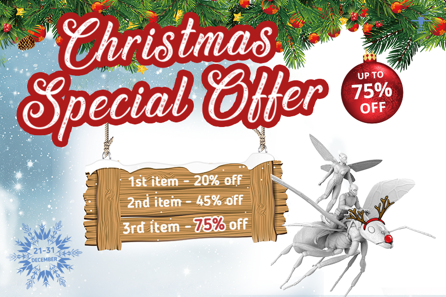 Christmas Special Offer: Save up to 75% on 3D models, 21-31 Dec. 1st item 20%, 2nd 45%, 3rd 75% off!