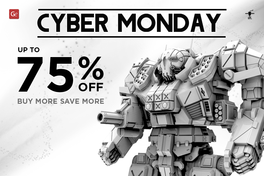 Cyber Monday sale: Up to 75% off mech 3D models. Buy more, save more. Limited time offer!