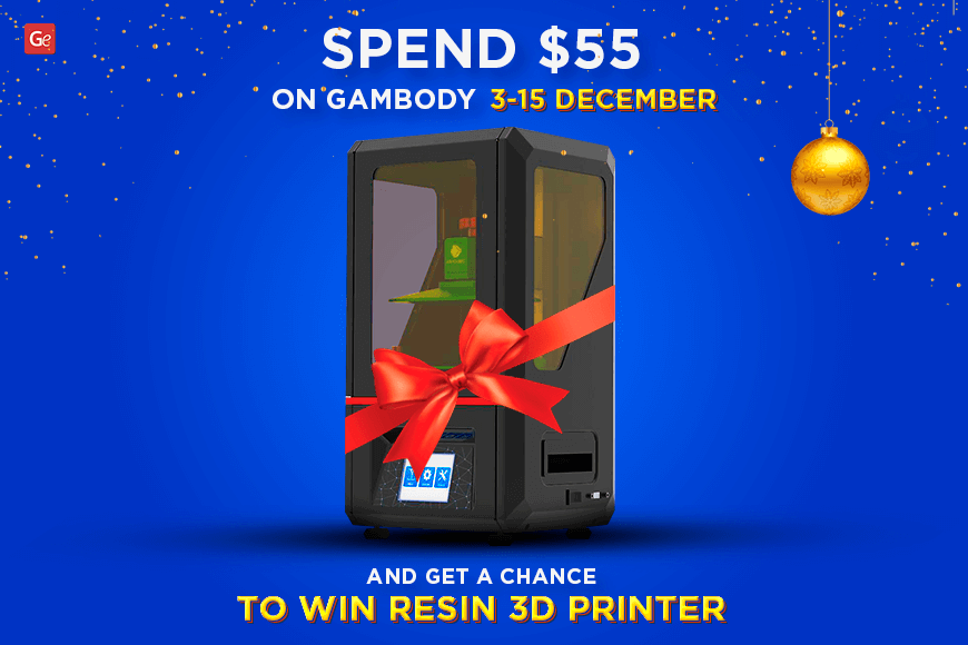 Gambody Christmas offer: Spend $55 for a chance to win a resin 3D printer, Dec 3-15.