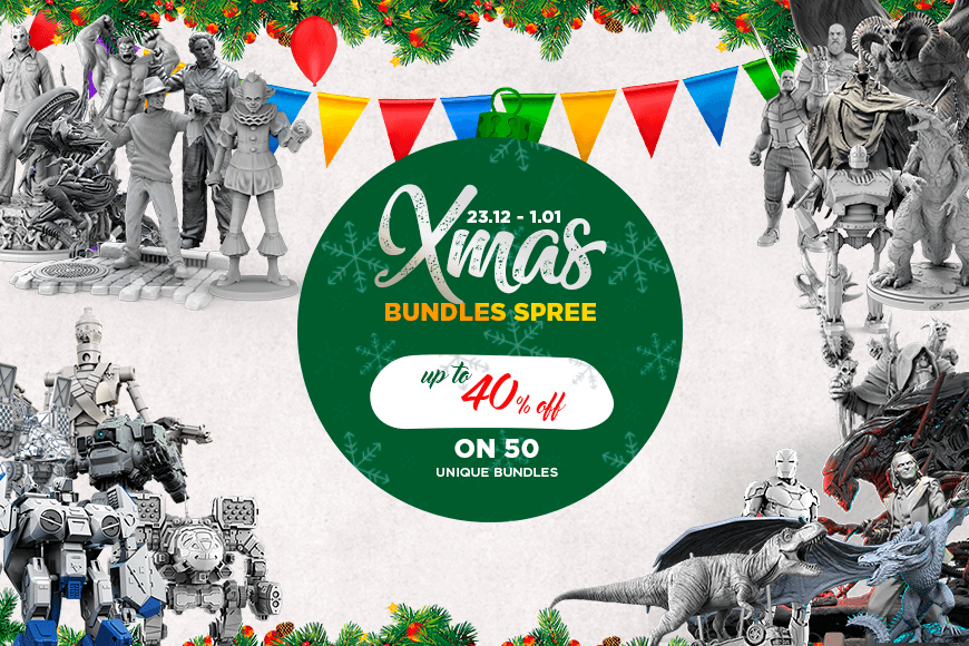 Gambody Xmas Bundles Spree: Up to 40% off on 50 unique 3D print model bundles!