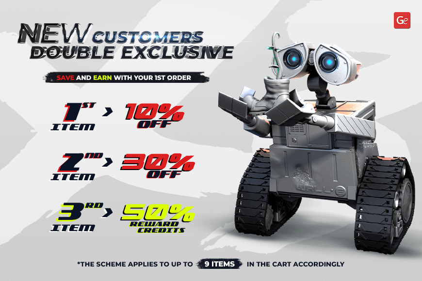 3D model discounts: 10% off 1st item, 30% off 2nd, 50% reward credits on 3rd. New customers save more!