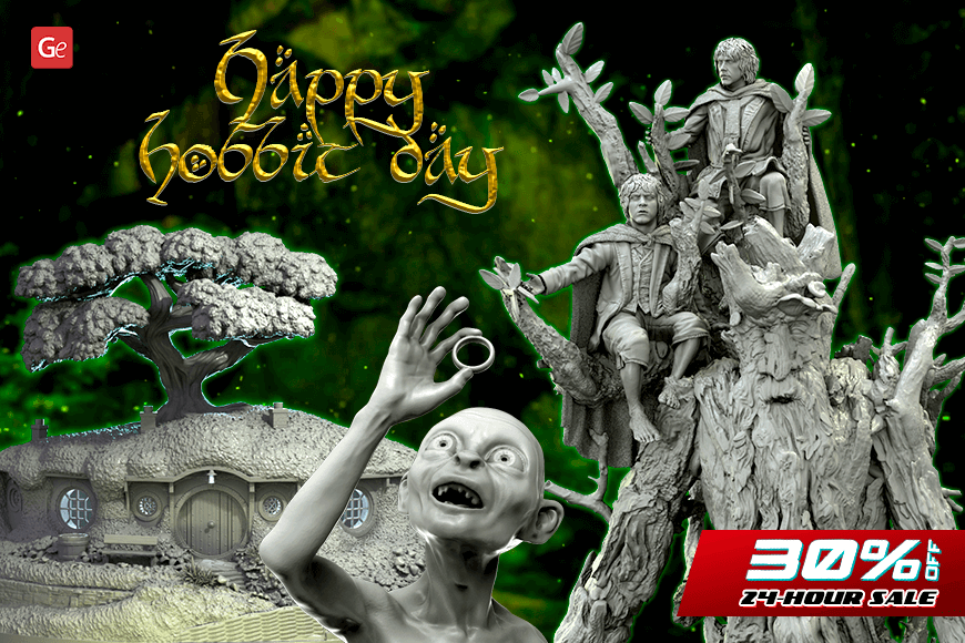 Hobbit Day Sale: 30% off 3D models of hobbit house, Gollum, and characters on Ent. 24 hours only!