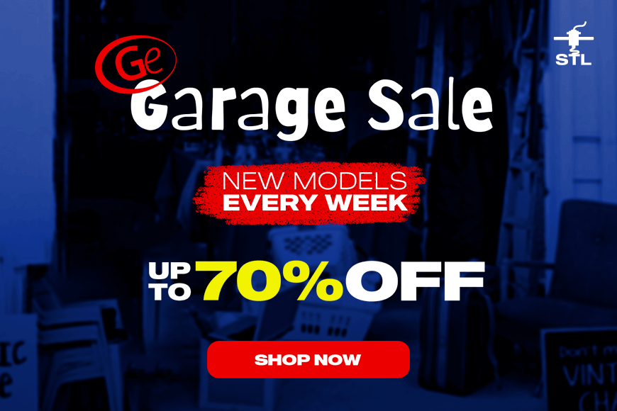 'GE Garage Sale: Up to 70% Off on 3D Models! New models every week. Shop now!'