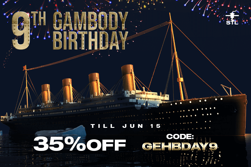 Celebrate Gambody's 9th Birthday with 35% off 3D models! Use code GEHBDAY9. Offer till June 15.