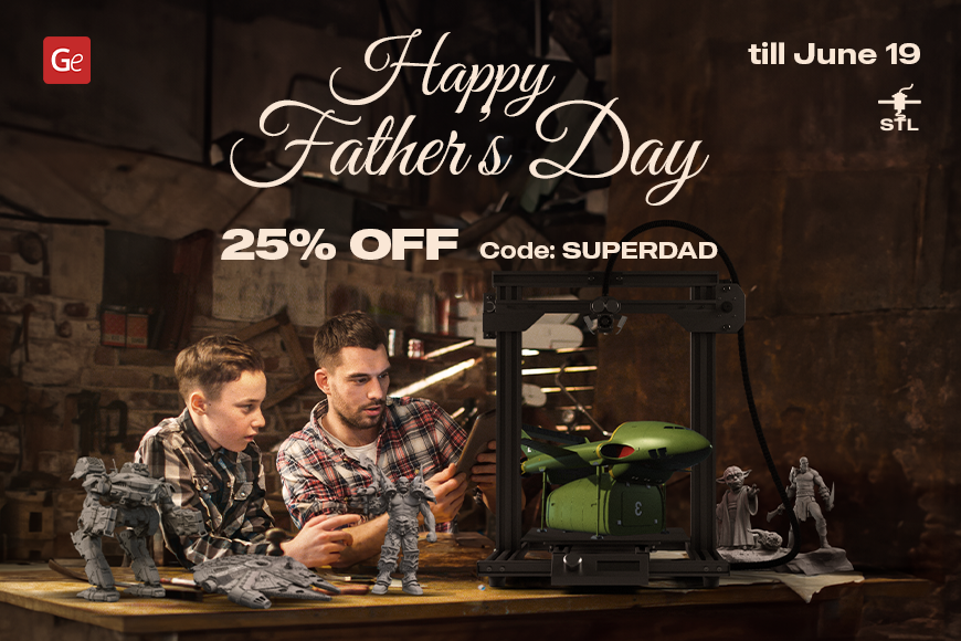 Father's Day 25% off on 3D models. Use code SUPERDAD. Offer till June 19.