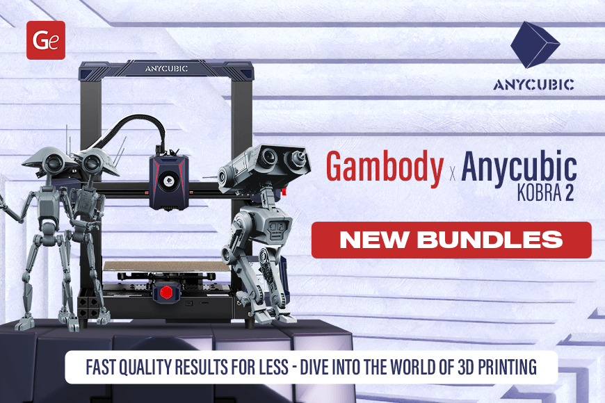 'Promo: Gambody x Anycubic Kobra 2. New bundles on 3D models and printer. Dive into 3D printing!'