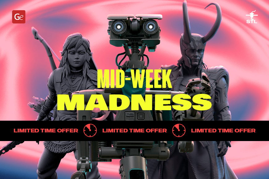 Mid-week Madness: Limited time offer on 3D models from video games, comics, and movies!
