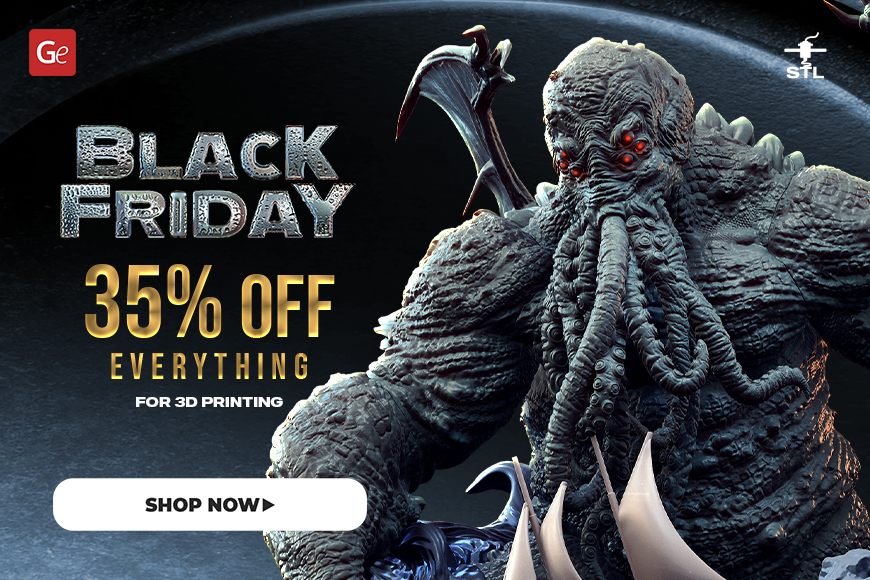 Gambody Black Friday 2023: 35% off 3D printing models. Shop now for video game, comic, and movie designs!