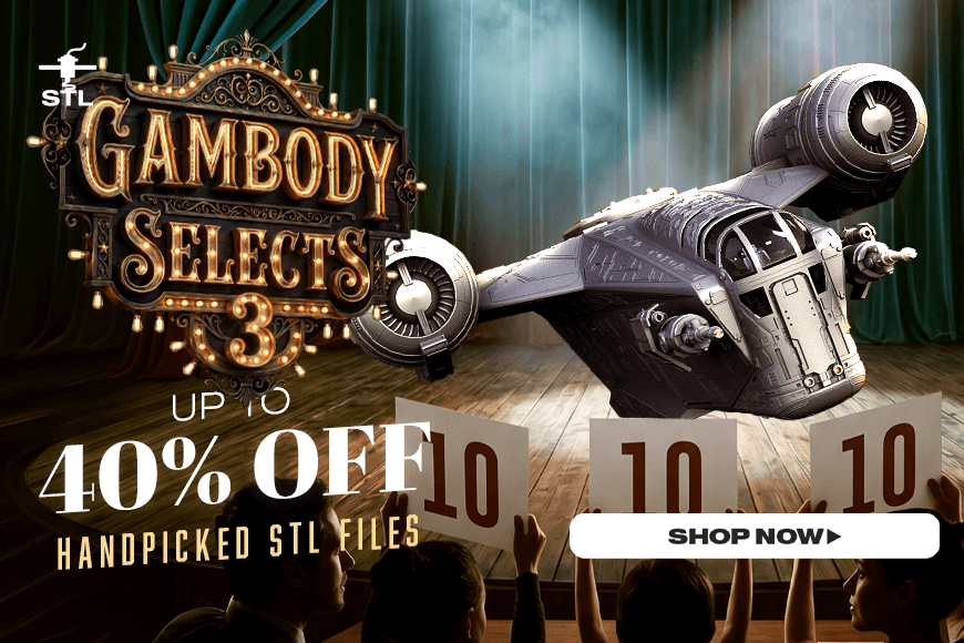 Gambody Selects: Up to 40% off handpicked STL files. Shop now for top-rated 3D print models!