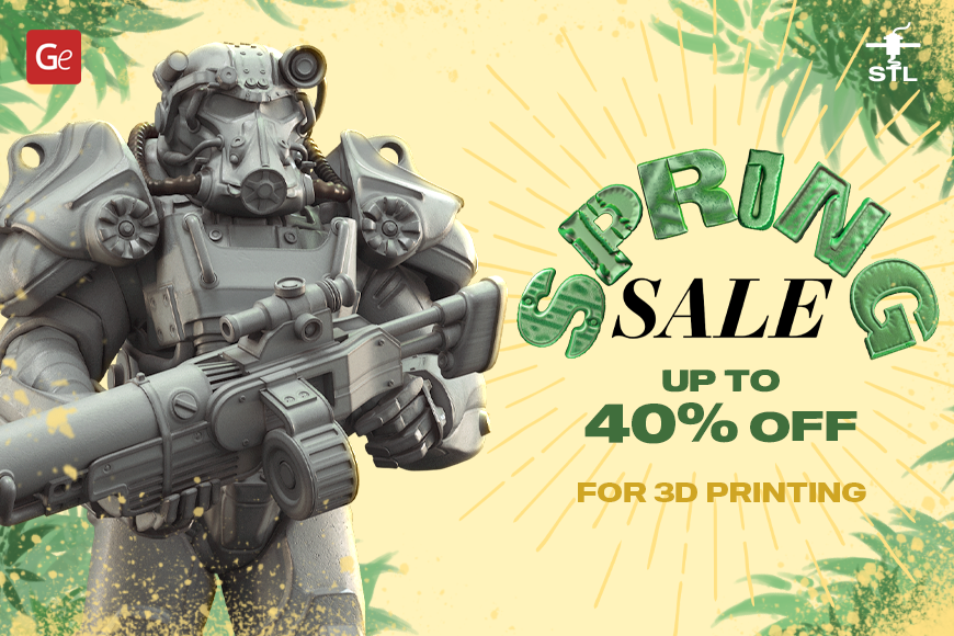 Spring Sale 2024: Up to 40% off 3D printing models from video games, comics, and movies.