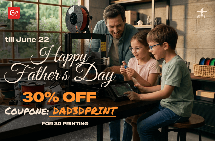 Father's Day 30% off 3D models. Coupon: DAD3DPRINT. Offer ends June 22.